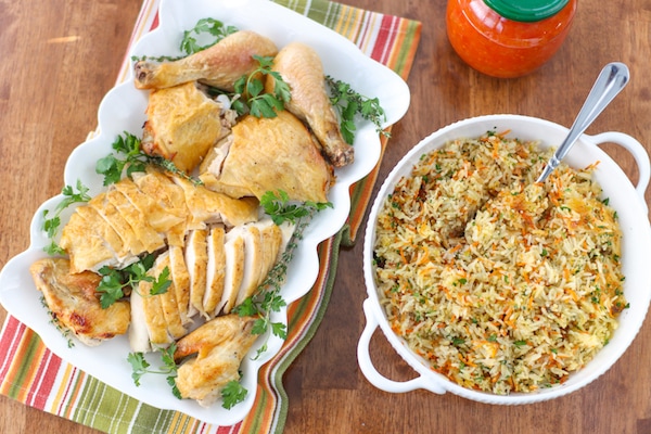Butterflied Roast Chicken With Rice Stuffing-1-8