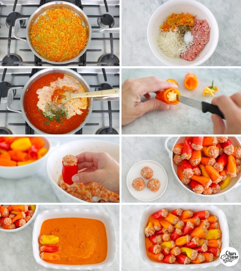 How to make stuffed mini peppers step by step tutorial
