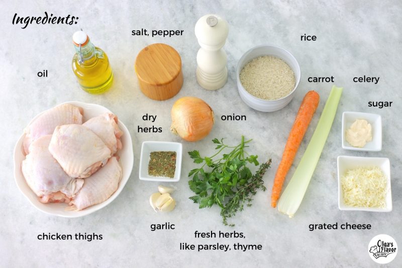 Ingredients For Stuffed Chicken Thighs With Rice Stuffing