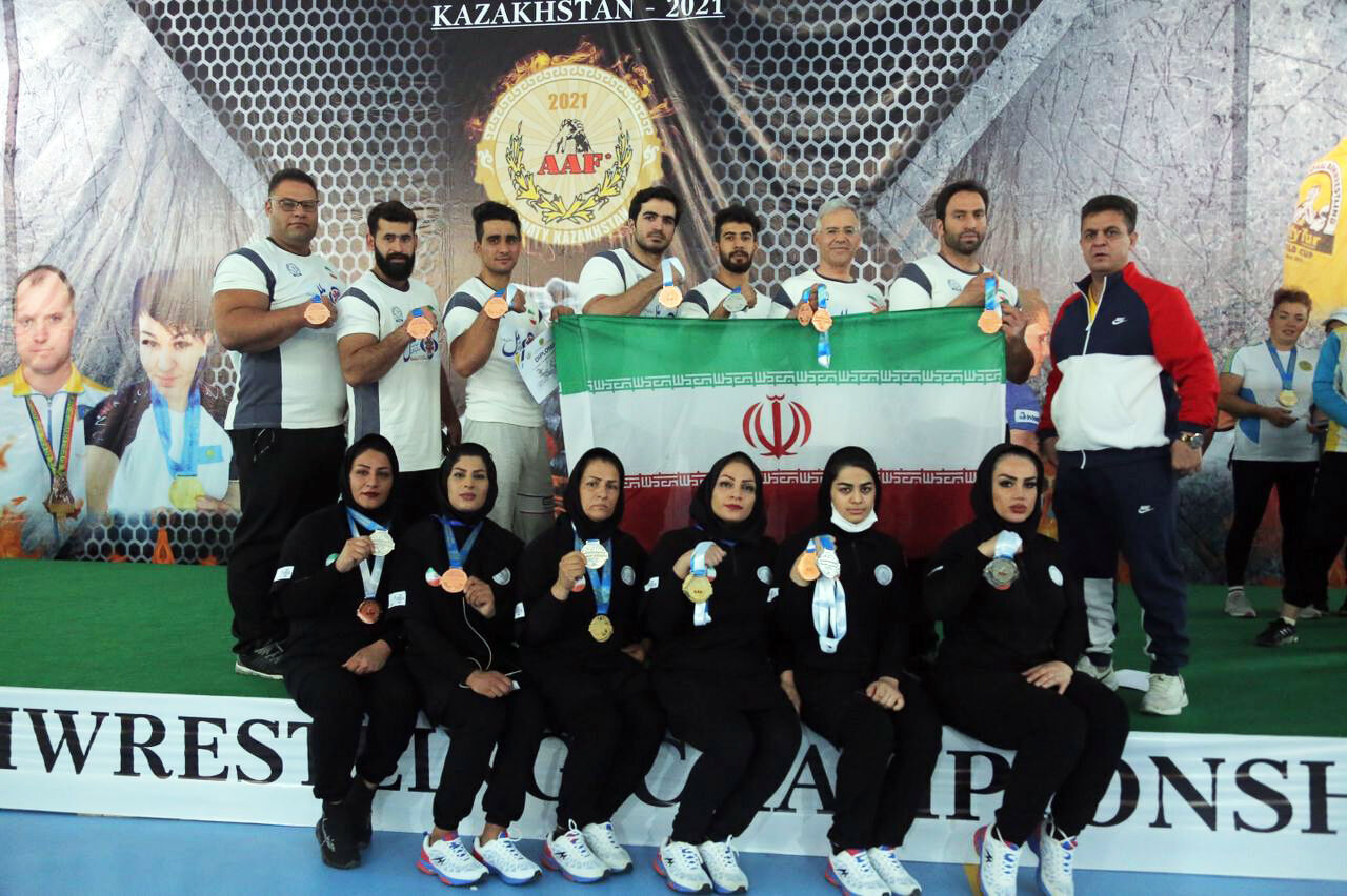 تیم کشتی بازوی ایران در آسیا سوم است