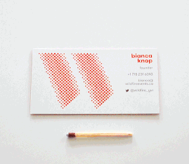 Business card with match strike